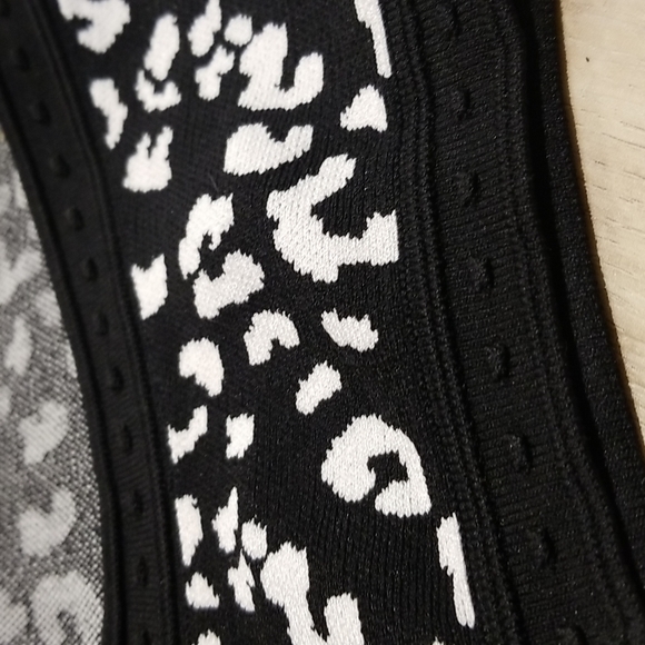 Rebecca Taylor Leopard Print Intarsia Knit Fit & Flare Sweater Skater Dress - Picture 4 of 7